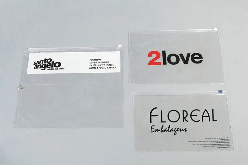 Envelope pvc cristal zip zap